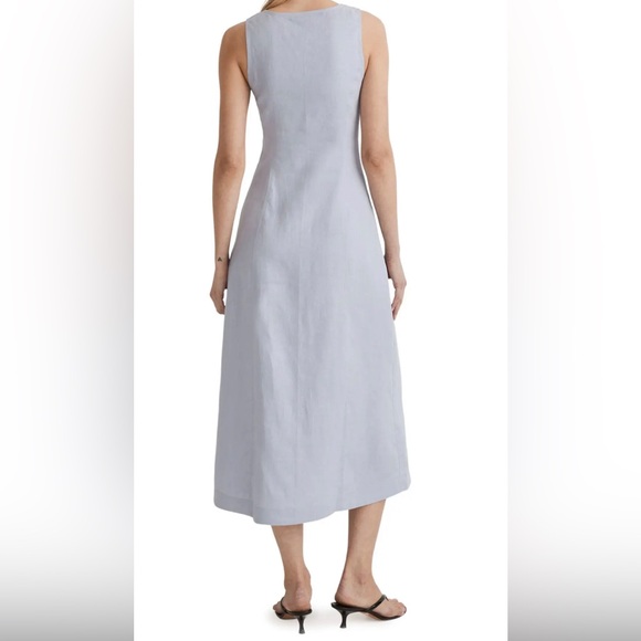 Madewell Button Front Linen MIDI Dress - Picture 2 of 9